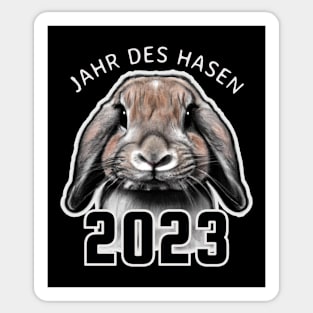 YEAR OF THE RABBIT in German, 2023 Sticker